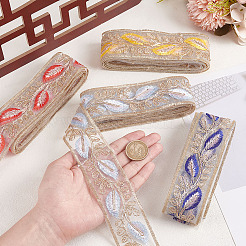 8 ярд двухцветной органзы с вышивкой в виде перьев OCOR-HY0001-10