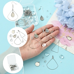 Наборы для самостоятельного изготовления сережек-подвесок из нержавеющей стали 304 в форме треугольника и веера DIY-FS0007-85