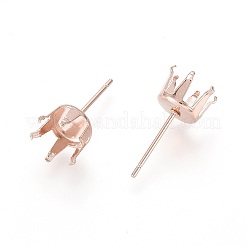 304ステンレススチールスタッドピアス金具  熊手のセッティング  ローズゴールド  17x8mm  ピン：0.8mm&nbsp;STAS-D448-087RG-8mm