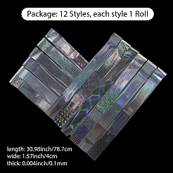 12 рулон 2 стилей фольга для ногтей Pet Aurora цветочная переводная бумага&nbsp;STIC-SP0001-08