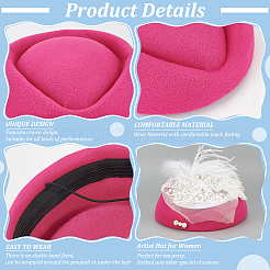 Шерстяной французский берет для женщин AJEW-WH0470-81B