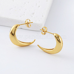 Boucles d'oreilles à tige en acier inoxydable 304 en forme de C pour femmes&nbsp;VT5151
