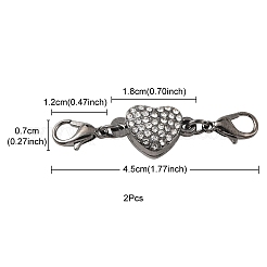 Сплава кристалла горный хрусталь магнитные застежки ALRI-YW0001-10B