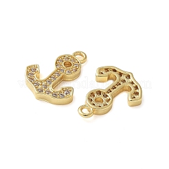 Breloques en laiton avec zircone cubique de micro pave&nbsp;KK-C086-12G-02