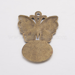 Legierung Schmetterling Anhänger Fassungen&nbsp;PALLOY-DA11-3772-AB-FF