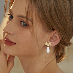 Серьги-гвоздики из сплава с бантом&nbsp;FIND-BBC0004-63B