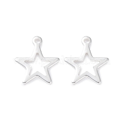 304ステンレススチールチャーム  スター  銀  14.5x12.5x1mm  穴：1.2~1.4mm&nbsp;STAS-L234-095S
