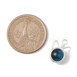 4 шт. 4-х цветные круглые бусины с натуральным тигровым глазом&nbsp;PALLOY-TA00151