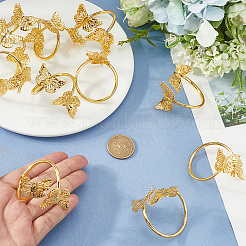 Бабочка железные кольца для салфеток&nbsp;AJEW-WH20070-109G