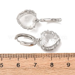 Orecchini a cerchio a forma di cuore in ottone e vetro per San Valentino&nbsp;EJEW-Z164-23P-03