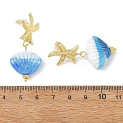 Ohrstecker in Muschelform aus Glasperlen&nbsp;EJEW-JE07356