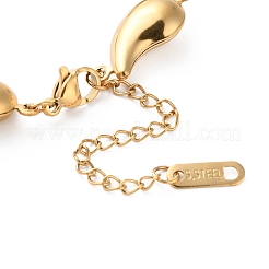 Браслеты из нержавеющей стали с каплями воды для женщин BJEW-Z076-05G