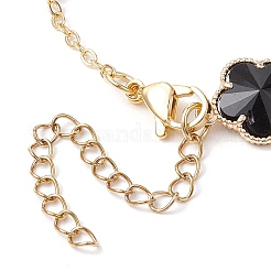 Ensembles collier et bracelet à maillons en verre de fleur de prunier&nbsp;SJEW-JS01293-02