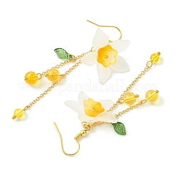 3 пара женских серег с подвесками из акрила и латуни EJEW-TA00566