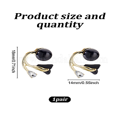 1 пара серег-гвоздиков из цинкового сплава с прозрачным кубическим цирконием в форме цветка&nbsp;EJEW-LP0007-094B