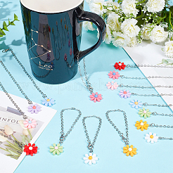 Кулон из непрозрачной смолы с цветком ромашки HJEW-AB00521