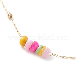 Изготовление браслета-цепочки из окрашенных дисков из натуральной ракушки и нержавеющей стали 304&nbsp;AJEW-JB01383