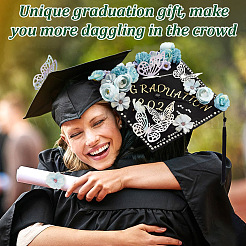 Наборы акриловых наклеек и искусственный цветок из ткани AJEW-GA0007-20