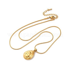 304 нержавеющая сталь каплевидной формы ожерелья змеиная цепь NJEW-U026-09G