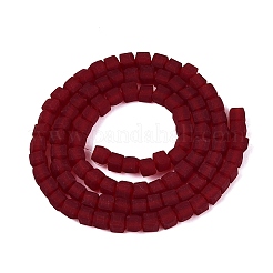 Brins de perles de verre dépoli transparent&nbsp;GLAA-N072-01A-A16