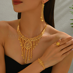 Ближневосточный свадебный сплав колос пшеницы браслеты и серьги и ожерелья и кольца наборы для свадьбы&nbsp;EX9812