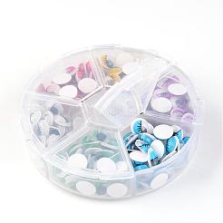 プラスチックウィグル動眼のカボションDIYのスクラップブック作り工芸品のおもちゃのアクセサリー  背面のラベルペースターと  ミックスカラー  8x4mm  約50PCS /カラー  300個/箱&nbsp;KY-JP0003-8mm