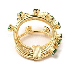 Латунные микро проложить пальцев кольца кубического циркония RJEW-P098-14G