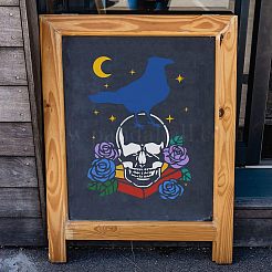 プラスチック再利用可能な描画絵画ステンシル テンプレート  ファブリック タイル 床 家具 木材の塗装用  長方形  スカル模様  297x210mm&nbsp;DIY-WH0202-266