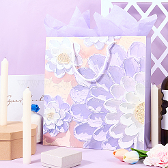 1 шт. бумажные подарочные пакеты для хранения с цветочным принтом и веревочной ручкой&nbsp;ABAG-SP0001-09A