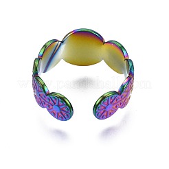 Плоский круглый диск из нержавеющей стали марки 304 с манжетным кольцом&nbsp;RJEW-N038-094