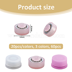 60 шт. 3-цветный железный и полиэтиленовый 3D-вращающийся подшипник для дизайна ногтей&nbsp;MRMJ-FH0001-59