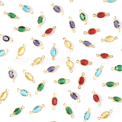 100 шт. 5-х цветные латунные подвески-соединители из стекла K9&nbsp;KK-FS0001-66