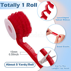 5 ярд эластичной бархатной органзовой ленты&nbsp;SRIB-TA0001-28B