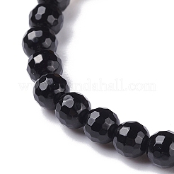Set di braccialetti elasticizzati con perline rotonde in occhio di tigre naturale&nbsp;BJEW-JB07293
