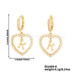 Латунные серьги-кольца в форме сердца BR9605-6