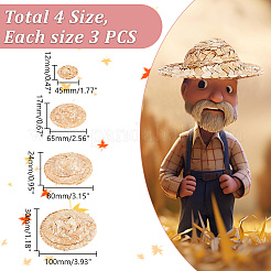 12 шт. мини-соломенная шляпа 4-х стилей DIY-DR0001-66