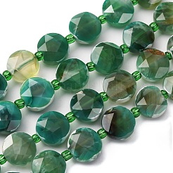 Нити окрашенных и нагретых натуральных агатовых бус с огненным кракелюром G-C116-A177-01