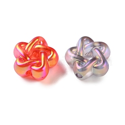 UVメッキ透明アクリルビーズ  虹色の  花  艶消し  ミックスカラー  16x16.5x8mm  穴：2.1mm&nbsp;AC-CBA5E93-08