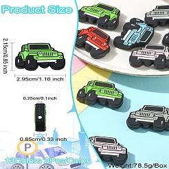 12 pièce de perles focales en silicone de 6 couleurs&nbsp;SIL-CJ0002-65