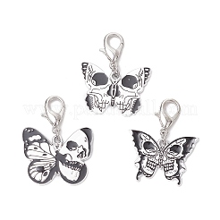 Подвеска в виде черепа бабочки из сплава эмали HJEW-JM03242