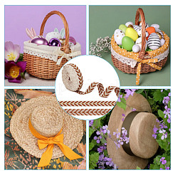 Около 10.5~11 ярда жаккардовых лент из поликоттона в этническом стиле с узором в виде листьев&nbsp;OCOR-GO0001-15D