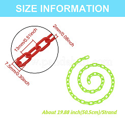 40 прядь 10-х цветных цепочек-скрепок из непрозрачного акрила ручной работы&nbsp;KY-YS0001-04