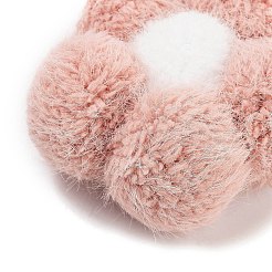 花のぬいぐるみペンダントキーホルダー  キーホルダー用の合金金具付き  財布  バックパック飾り  桃パフ  15.4cm&nbsp;KEYC-F039-05