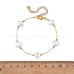 Bracelets à maillons en ABS imitation perle en forme de coquillage&nbsp;BJEW-JB13907