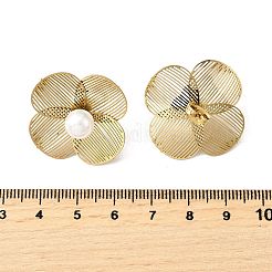 Серьги-гвоздики из пластика с имитацией жемчуга из нержавеющей стали 304&nbsp;EJEW-D308-07G