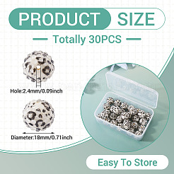 30 pz perle tonde rhinestone della resina&nbsp;OACR-TA0004-28A