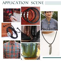 Диаметр 3мм черный круглый сложенный боло подлинный плетеные кожаные шнуры для изготовления ювелирных изделий из ожерелья WL-PH0002-01A