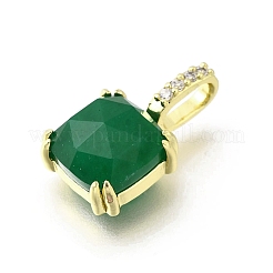 Граненые подвески из натурального окрашенного зеленого нефрита KK-U072-35G-02