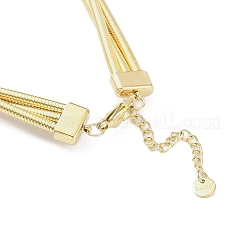 Многослойные круглые ожерелья-змейки из нержавеющей стали 304 для женщин NJEW-C055-03G