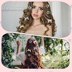 12 шт. заколки-звездочки для волос с железными кнопками&nbsp;OHAR-CP0001-24B